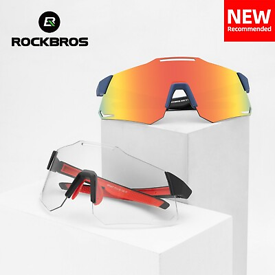 #ad ROCKBROS Photochromic Cycling Glasses UV400 Outdoor Sunglasses Bicycle Eyewear $21.99