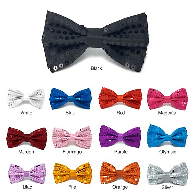 #ad Sequin Bow Ties for Men Pre tied Adjustable Length Bowtie Many Colors