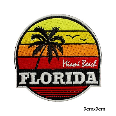 #ad Florida Patch Miami Beach Patch Travelers patch Embroidered Iron on patch