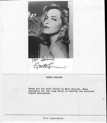 #ad Greta Scacchi Actress Autographed Photograph Note Envelope