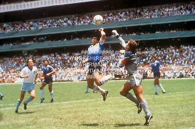 #ad DIEGO MARADONA HAND OF GOD ARGENTINA 1986 PHOTO PRINT WORLD CUP SOCCER