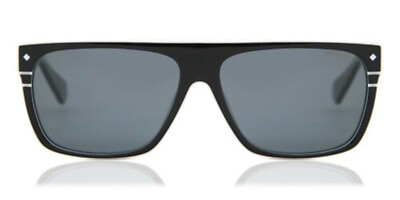 #ad Polaroid Sunglasses for Men 6086 S X Grey Polarized Black Ivory