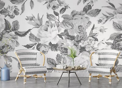 #ad 3D Vintage Peony Floral Wallpaper Wall Mural Peel and Stick Wallpaper 743