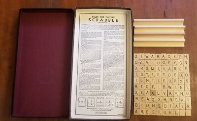 #ad Vintage Scrabble Crossword Game 1950s Complete Set Selchow amp; Righter