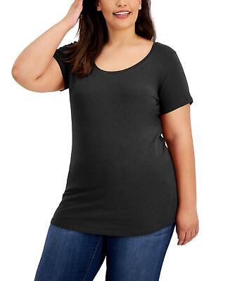 #ad aveto Womens Trendy Plus Size Scoop Neck T Shirt 1657e4b8da2401 1X