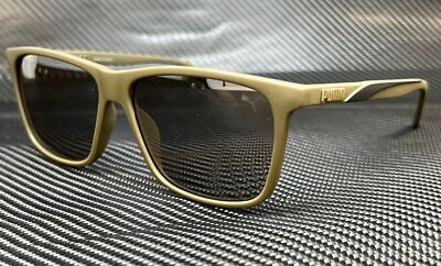 #ad PUMA PU0322S 004 Matte Green Brown 58 mm Men#x27;s Sunglasses