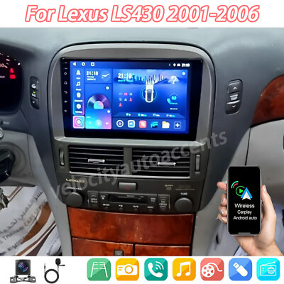 #ad For 2001 2006 Lexus LS430 Android 13 Radio Apple CarPlay GPS Navi FM Wifi W CAM