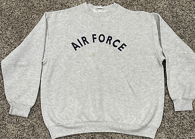 #ad VTG Air Force Spell Out Sweatshirt Crew Neck Pullover Made In USA Men’s Medium