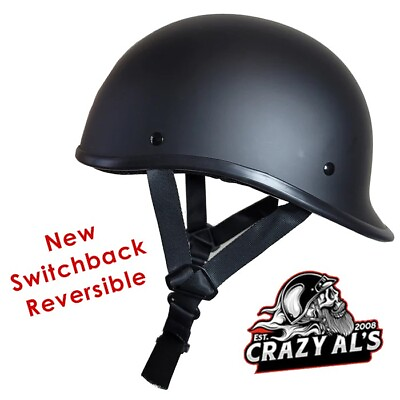 #ad REAL Crazy Al#x27;sWORLD#x27;S SMALLEST LIGHTEST Switchback Reversible Helmet FlatBlack