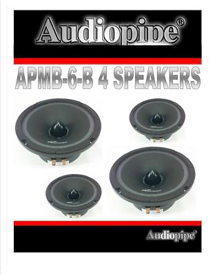 #ad 2 Pairs 6.5quot; 6quot; Car Audio Loud Speakers Low Mid Range DJ Audiopipe APMB 6 B