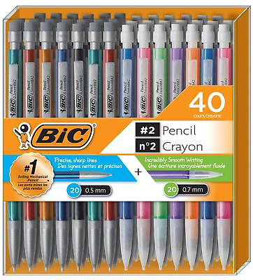 #ad BIC Mechanical Pencil #2 EXTRA SMOOTH Variety Bulk Pack Of 40 Mechanical Pencil