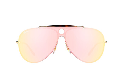 #ad Ray Ban Unisex Sunglasses RB3581N 001 E4 Gold Aviator Pink Mirror 132 140mm