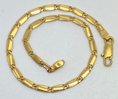 #ad 14k Gold Bracelet 6.5quot; 2mm Made in Italy