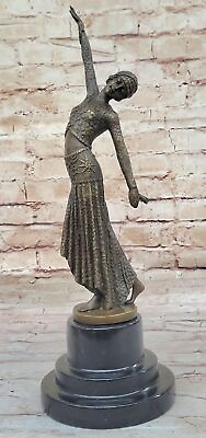 #ad Old Chiparus Dancer Lady Sculpture Figure Vintage Deco Nouveau Bronze Demetre