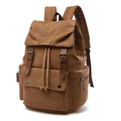 #ad Vintage Canvas Laptop Backpack for Men Women Fashion Anti Theft Travel Backpack
