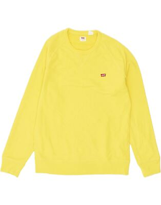 #ad LEVI#x27;S Mens Sweatshirt Jumper Small Yellow Cotton UZ08