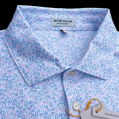 #ad Peter Millar Crown Sport Dazed and Transfused Summer Comfort Polo Large $110