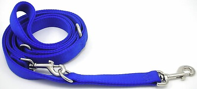 #ad Lot of 10 HAMILTON European Double Thick Nylon Multi Use Dog Lead Blue 1quot;
