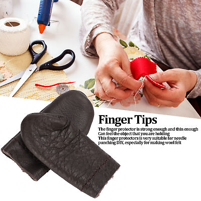 #ad 10pcs Fingers Protector Thumb Index Finger Thimble Leather For Hand Sewing H BEA