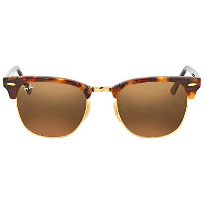 #ad Ray Ban Clubmaster Fleck Brown Classic B 15 Square Unisex Sunglasses RB3016 1160