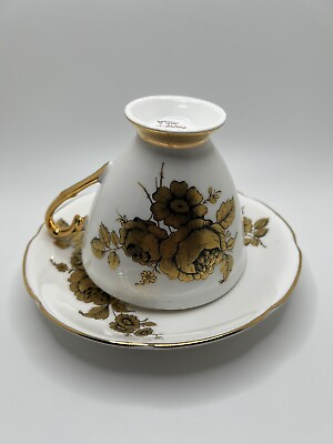 #ad Vintage Royal Imperial Bone China Golden Roses Tea Cup amp; Saucer Set England