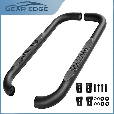 #ad Black 3quot; Side Step Rail Nerf Bar Running Board for 1987 2006 Jeep Wrangler YJ TJ