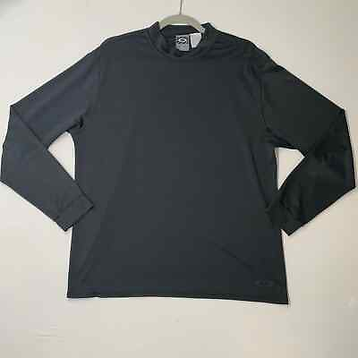 #ad Oakley Men Software Shirt L Black Long Sleeve Vintage Performance Stretch