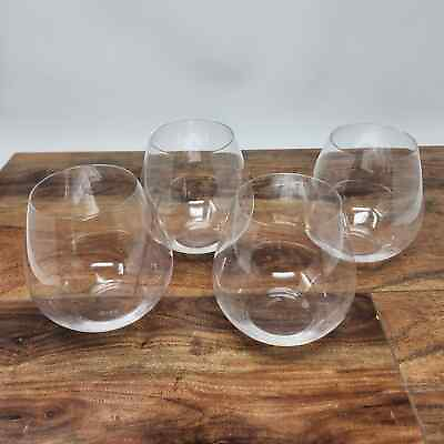 #ad Riedel Stemless set 4 The O Wine Tumbler Pinot Nebbiolo Clear Crystal Glasses