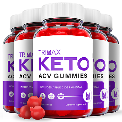 #ad 5 Pack Trimax Keto ACV Gummies Vegan Weight Loss Supplement 300 Gummies