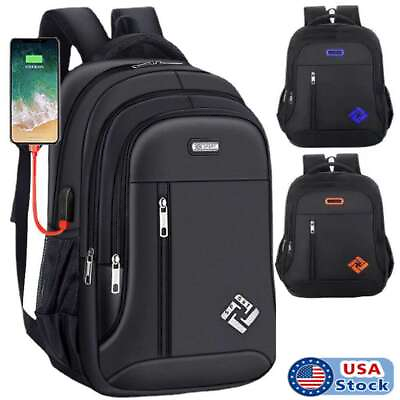 #ad Waterproof Oxford Laptop Backpack Travel Business Shool Book Bag with USB Port