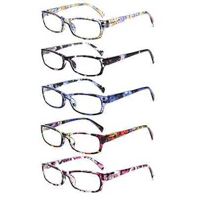 #ad 5 Pack Computer Reading Glasses Men and Women Anti Eyestrain 5 Mix 2 1.75 x