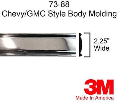 #ad Chrome Side Body Trim Molding Universal 2.25quot; Wide Quarter Roll 80quot; NEW