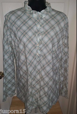 #ad Faded Glory Shirt Top Blouse Size XL 16 18 Womens Multicolor Plaid