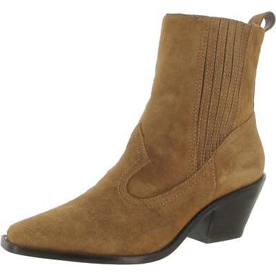 #ad Tory Burch Womens Tan Suede Cowboy Western Boots Shoes 8 Medium BM BHFO 7401