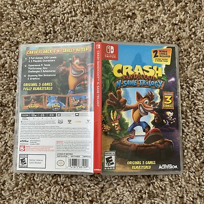 #ad Empty Replacement Case amp; Artwork ONLY Crash Bandicoot N Sane Trilogy Switch