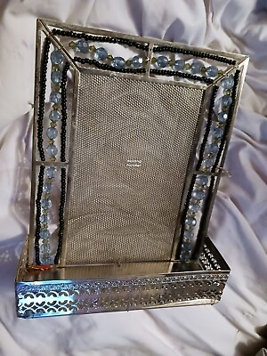 #ad Vintage Picture Frame Style Metal mesh Earring Stand