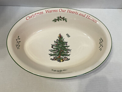 #ad Spode Christmas Tree Oval Rim Serving Dish Christmas Warms Our Hearts And Homes
