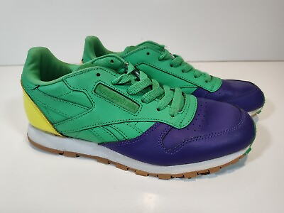 #ad Reebok Classic Mens Shoes Size 4 Green Purple Yellow BS7249 Retro 90#x27;s