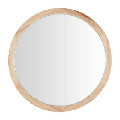 #ad Round Wall Mirror Brown Tan Natural Wood Frame Accent Decor 23.6quot; Diameter $224.60