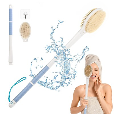 #ad 20.5quot; Back Bath Brush Long Handle for Shower for ElderlyMen and Women