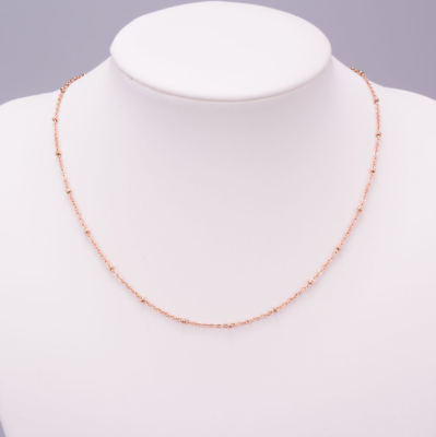 #ad Rose Gold Stainless Steel Beads Pendant Necklace O linked 16 18quot; Chain PE14