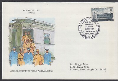 #ad France 1978 Armistice RR war Sc 1621 First Day Cover