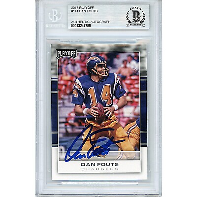 #ad Dan Fouts San Diego Chargers Signed 2017 Football Beckett BGS On Card Auto Slab