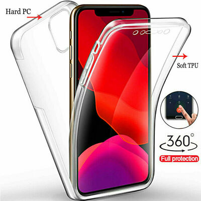 #ad Slim 360° Full Body Protective Shockproof Clear Case For iPhone 15 14 11 Pro Max