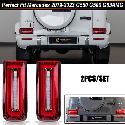#ad NEW Pair For G Class W464 G500 G63 2019 2023 Rear Tail Light Lens Cover Trim