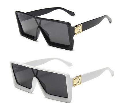 #ad NEW Men Women Oversized Sunglasses Gray Lens Square Model Luxury