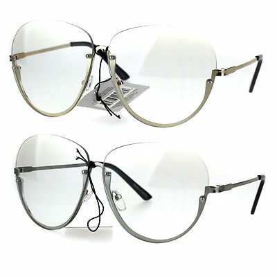 #ad Womens Ironic Granny Style Rimless Half Rim Clear Lens Eye Glasses