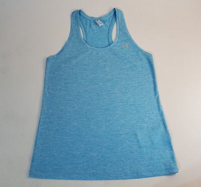 #ad Under Armour Womens Small Petite Child Light Blue Heat Gear Tank Top Fitted