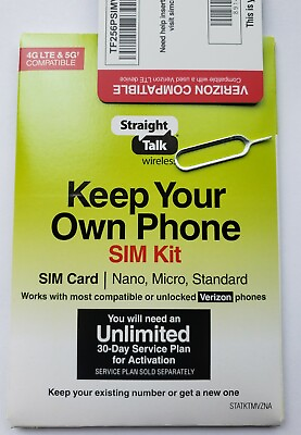 #ad Straight Talk Verizon Nano SIM Card Bring Your Own Phone 4G LTE 5G