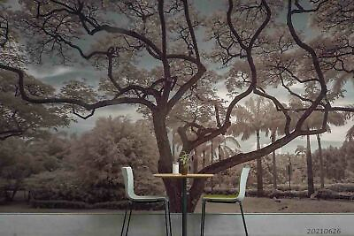 #ad 3D Tropics Woods Tree Grey Self adhesive Removeable Wallpaper Wall Mural 2016